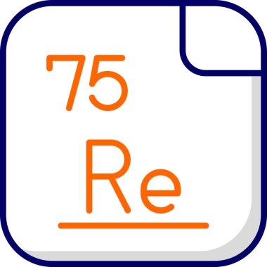 75 Rhenyum Kimyasal element, Mendeleev Periyodik Tablo simgesi 