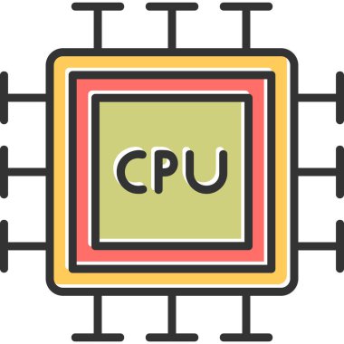 CPU icon, vector illustration simple design