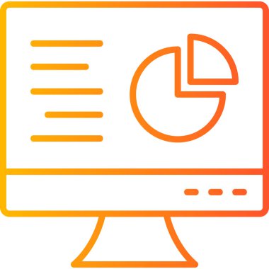 Çevrimiçi pasta grafiği simgesi, modern tasarım illüstrasyonu