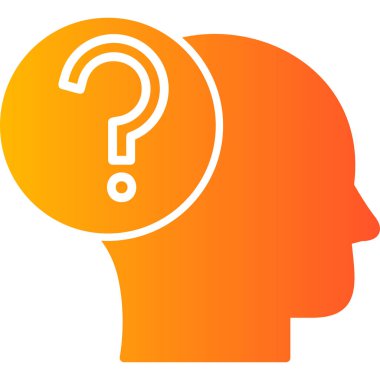 Soru işareti vektör simgesi. biçim düz sembol, sarı renk, yuvarlak açılar, beyaz arkaplan