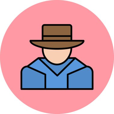 Kovboy şapkası ikonu. vektör illüstrasyonu