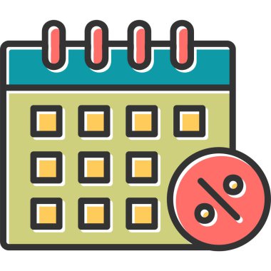 Takvim simgesi, vektör illüstrasyonu basit tasarım