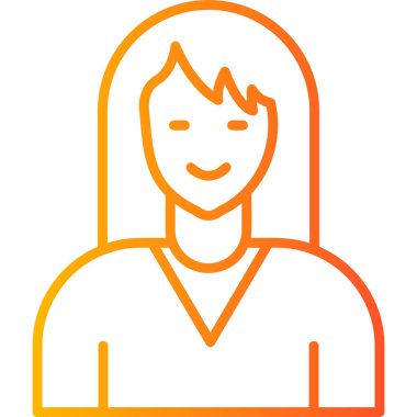 Kadın. Web simgesi basit illüstrasyon 