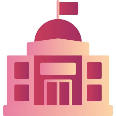 Bina. Web simgesi basit illüstrasyon