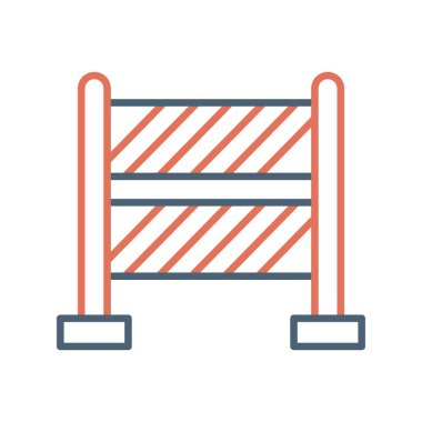 bariyer vektör ince çizgi simgesi