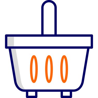 Alışveriş sepeti simgesi, vektör illüstrasyonu basit tasarım