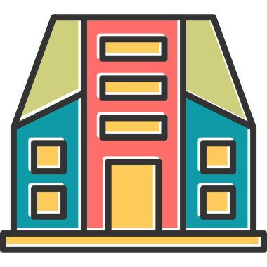 Bina. Web simgesi basit illüstrasyon