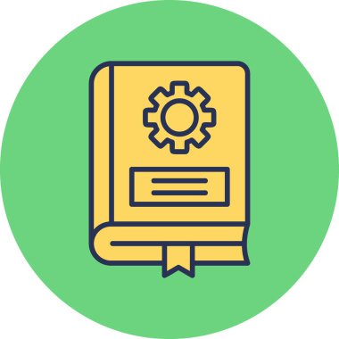 Mekanik kitap simgesi, modern tasarım illüstrasyonu