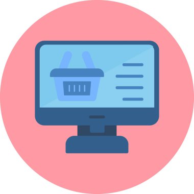 Alışveriş çevrimiçi web simgesi basit illüstrasyon