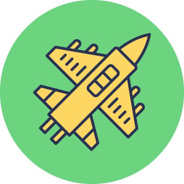 Askeri uçak ikonu, web illüstrasyonu