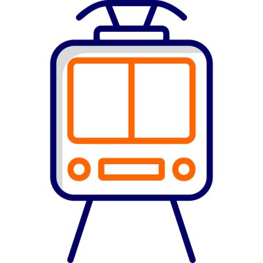 Bir tramvay simgesinin basit web illüstrasyonu