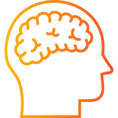  Beyin ikonu. Basit resimleme