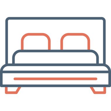 Otelde. Web simgesi basit illüstrasyon