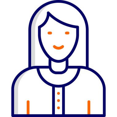 Kadın. Web simgesi basit illüstrasyon 