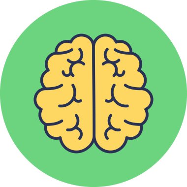  Beyin ikonu. Basit resimleme