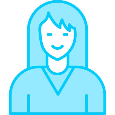 Kadın. Web simgesi basit illüstrasyon 