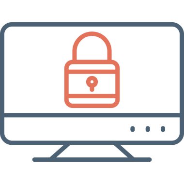 Güvenlik. Web simgesi basit bir illüstrasyon. Ekranı Kilitle