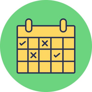 Takvim simgesi, vektör illüstrasyonu basit tasarım