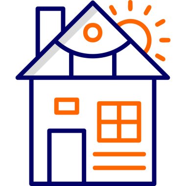 Ev. Web simgesi basit illüstrasyon