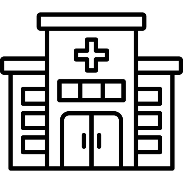 Edificio Del Hospital Diseño Simple — Vector de stock
