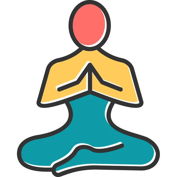 Meditation Symbol Vektor Illustration — Stockvektor