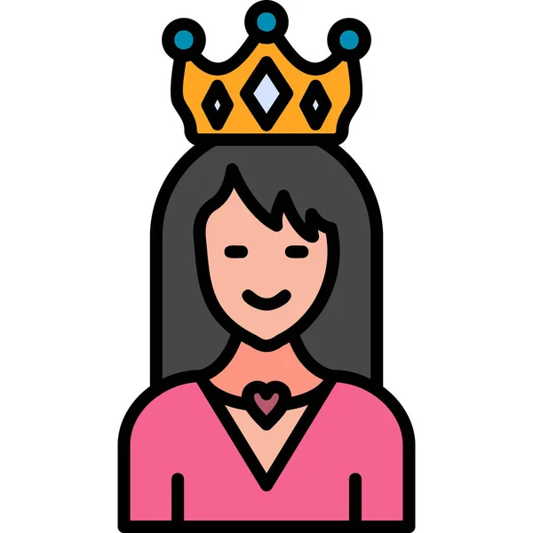 Princesa Ilustração Vetorial Mulher Com Coroa —  Vetores de Stock