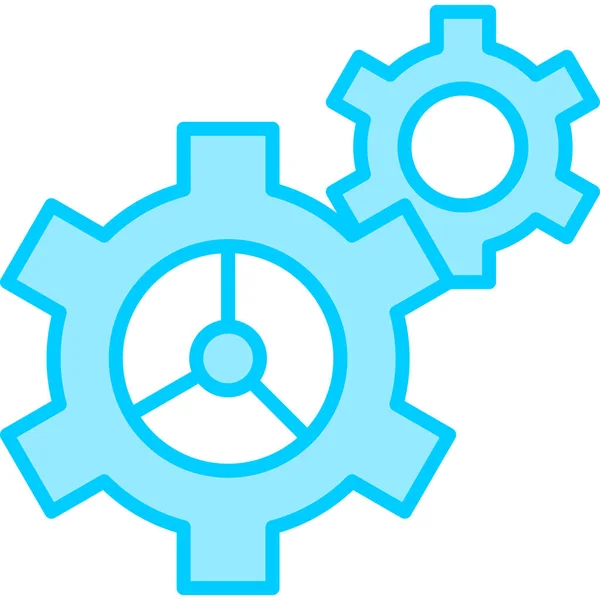 Cogwheels Gear Rotation Icon Illustration — Stock Vector