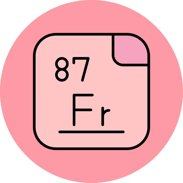Francium Elemento Químico Web Ilustración Simple — Vector de stock
