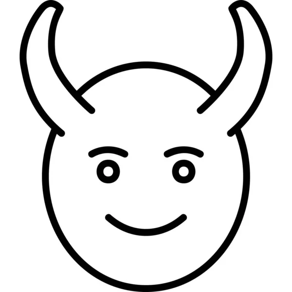 Ícone Emoticon Diabo Ilustração Vetorial —  Vetores de Stock