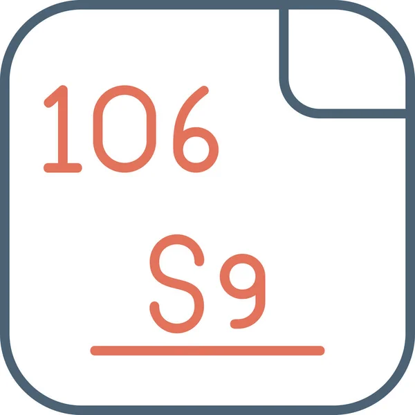 Seaborgium Radioactief Synthetisch Chemisch Element Met Het Symbool Atoomnummer 106 — Stockvector