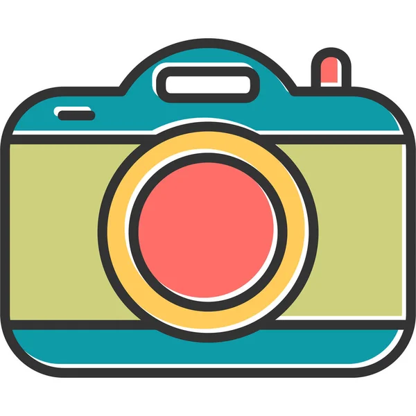 Eenvoudige Camera Platte Vectorillustratie — Stockvector