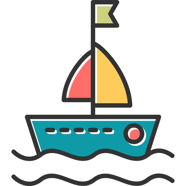 Icône Bateau Illustration Design Moderne — Image vectorielle