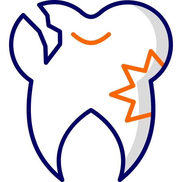Graphic Cartoon Art Illustration Caries Tooth — Stockový vektor