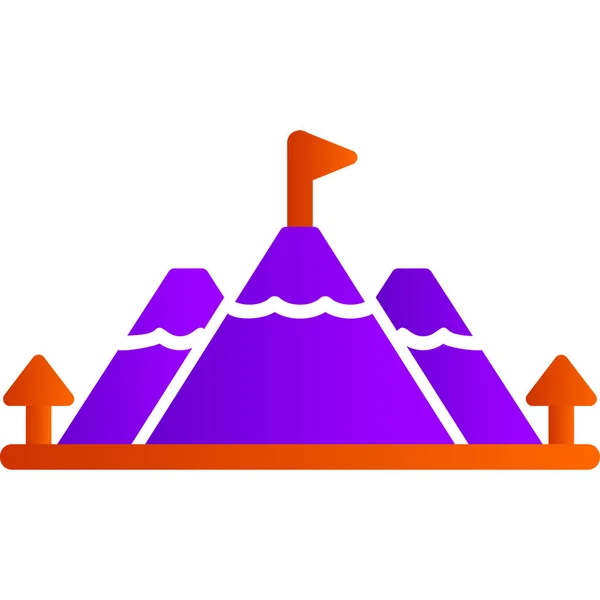 Ilustración Vectorial Una Pirámide Una Montaña — Vector de stock