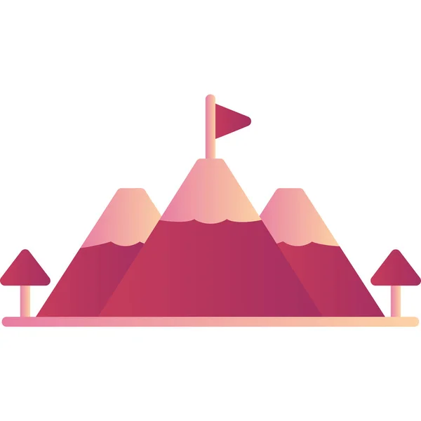 Гірський Пік Значок Векторний Дизайн Ілюстрації — стоковий вектор