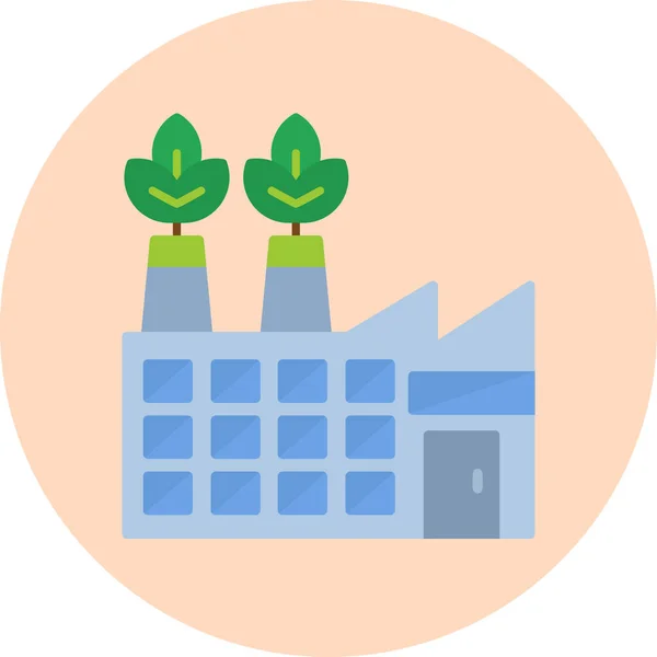 Eco Factory Modern Icon Vector Illustration — 스톡 벡터