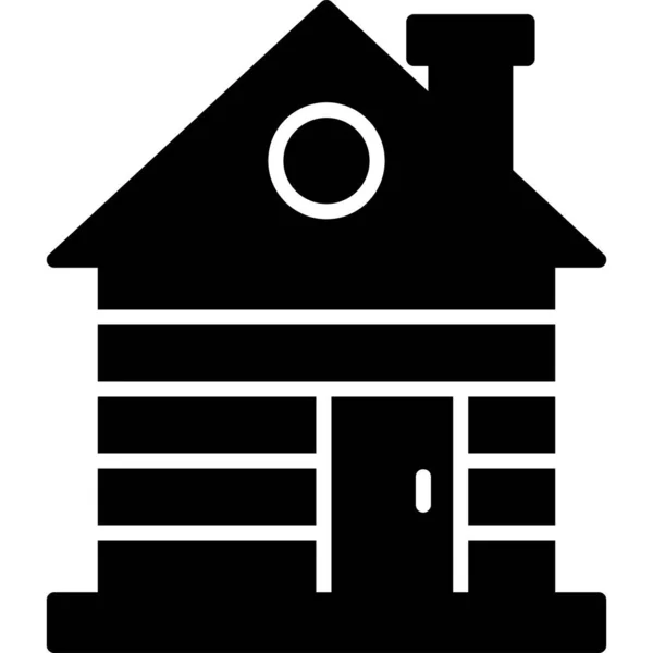 Cabine Madeira Ilustração Gráfica Cottage — Vetor de Stock
