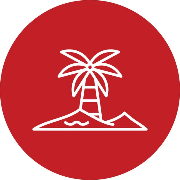 Икона Тропического Пляжа Иконка Веб Простой Дизайн Оазис — стоковый вектор