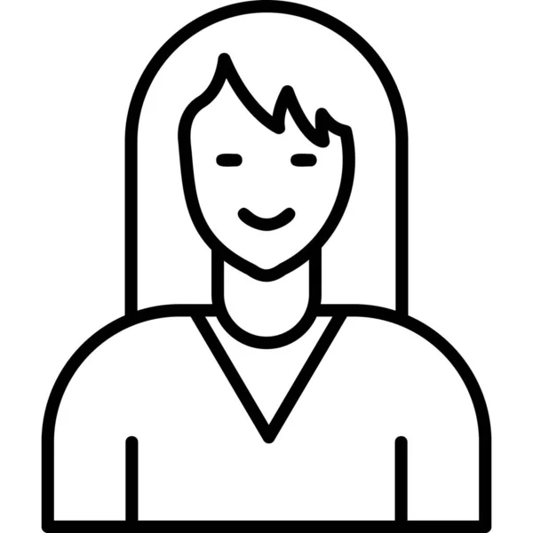 Frau Web Symbol Einfache Illustration — Stockvektor