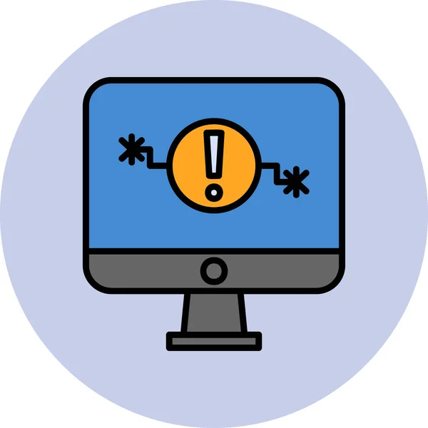 Alarm Auf Monitor Web Symbol Einfache Illustration — Stockvektor