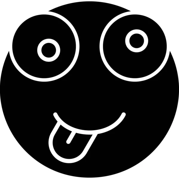 Rosto Emoticon Vetor Ilustração Emoji Avatar Emoção Louco — Vetor de Stock