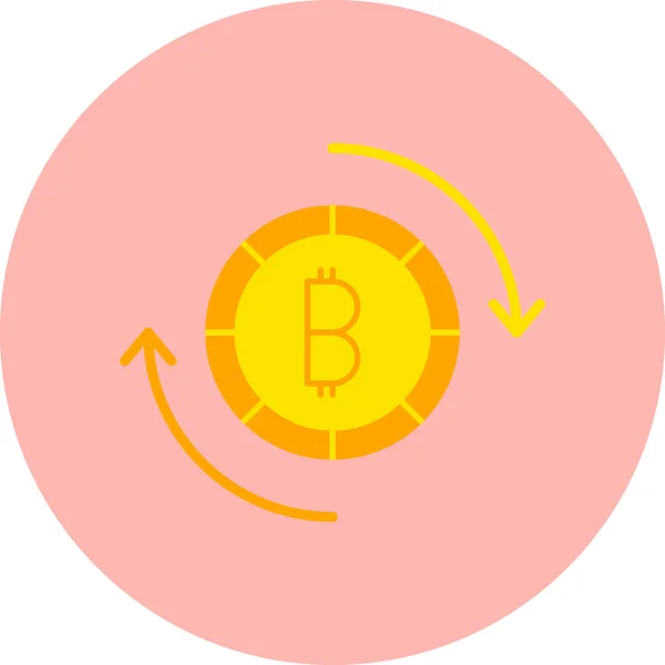 Bitcoin Exchange Illustration Crypto Argent Internet — Image vectorielle