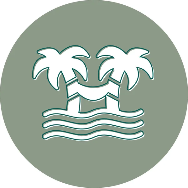 Гамак Тропическими Пальмами Икона Паутины — стоковый вектор
