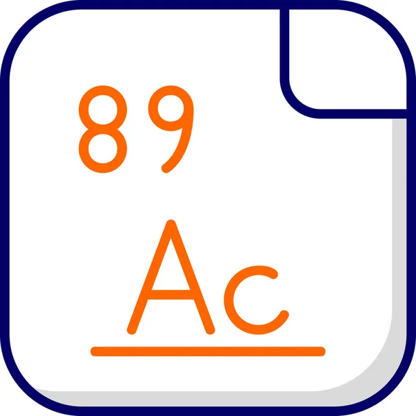 악티늄은 89를가진 원소이다 아이콘 — 스톡 벡터