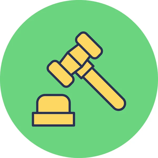 Çekiç Simgesi Web Tasarımı Için Hukuk Mahkemesi Vektör Simgelerinin Basit — Stok Vektör