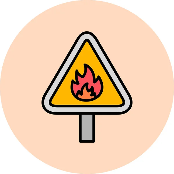 Icône Web Inflammable Illustration Simple — Image vectorielle