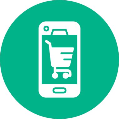 Çevrimiçi Shop Web simgesi basit illüstrasyon