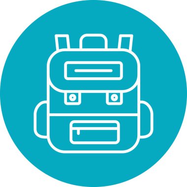 Sırt çantası. Web simgesi vektör illüstrasyonu