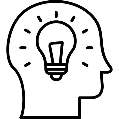 İnsan fikri modern simge, vektör illüstrasyonu