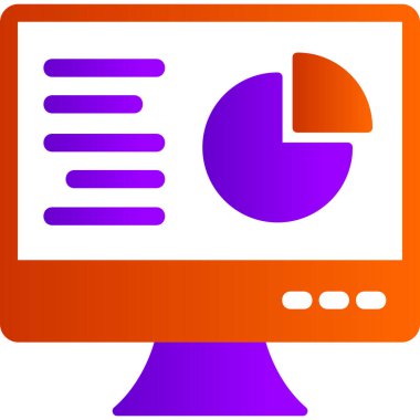 Çevrimiçi pasta grafiği simgesi, modern tasarım illüstrasyonu